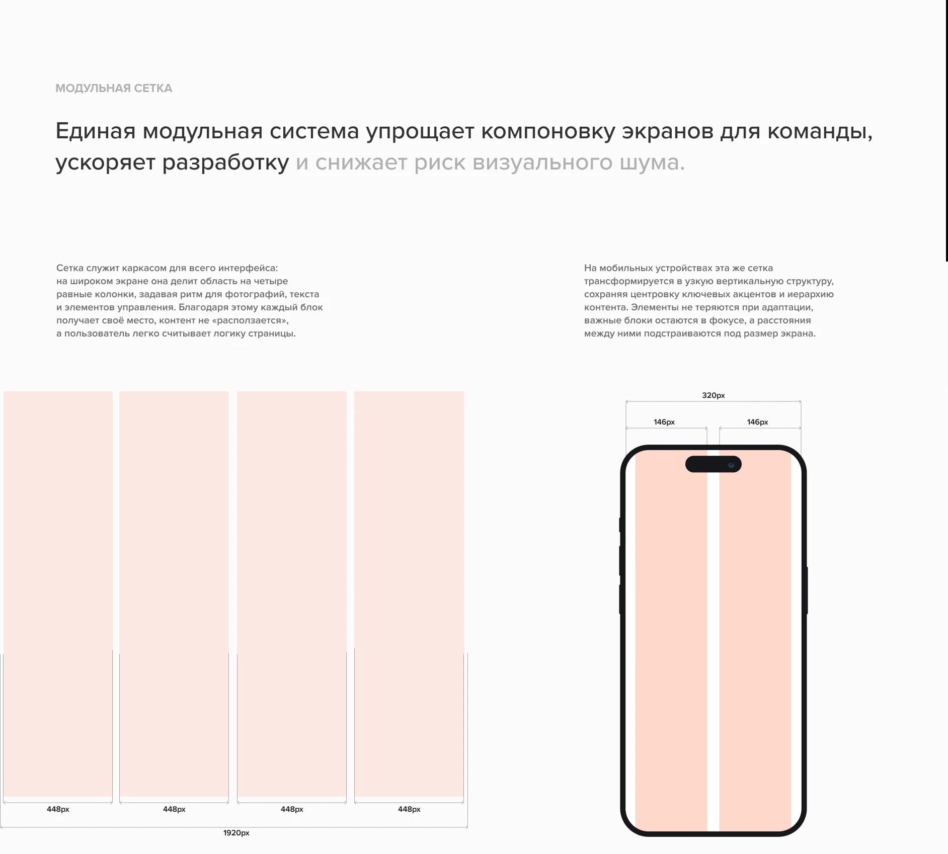 Модульная сетка — десктоп и мобильная версия