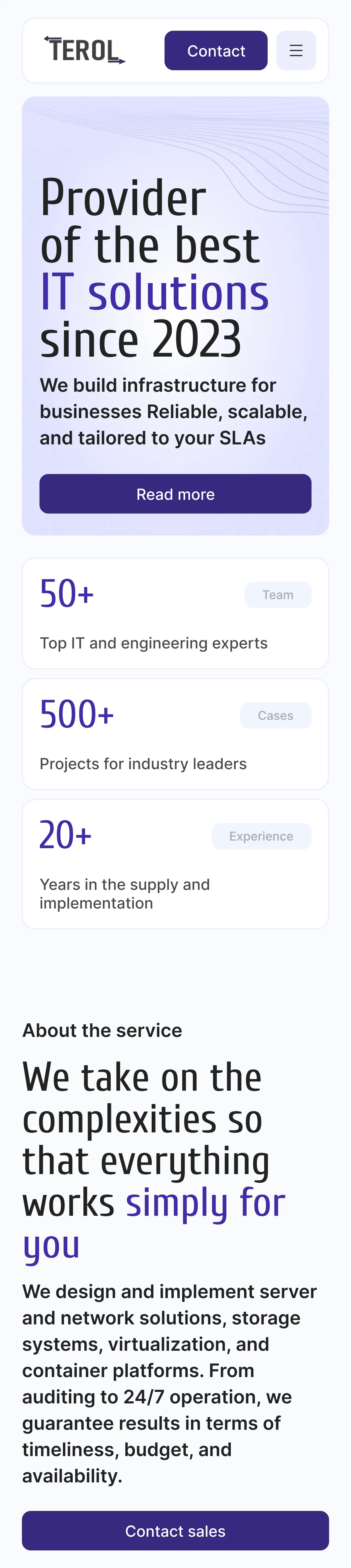 Мобильная версия главной страницы terol.co.th
